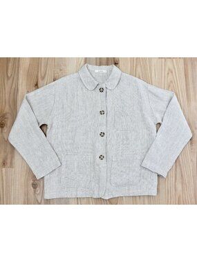 FILOSOFIA 100% Linen Heavyweight Chore Coat Jacket Neutral Natural size Medium